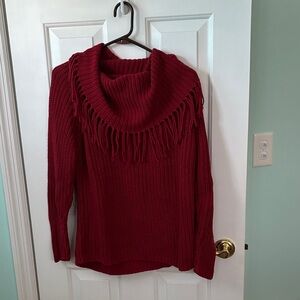 Chico's Rich Red Cowl Neck Sweater